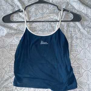 Sun Embroidered Navy Camisole Top